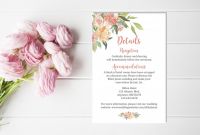 Rehearsal Dinner Menu Template New Pin by Elegant On Coral Wedding Details Card Floral