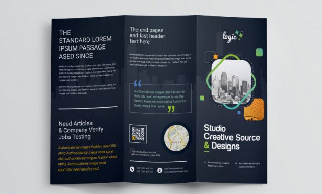Tri Fold Menu Template Photoshop Awesome Logic Professional Corporate Tri Fold Brochure Template