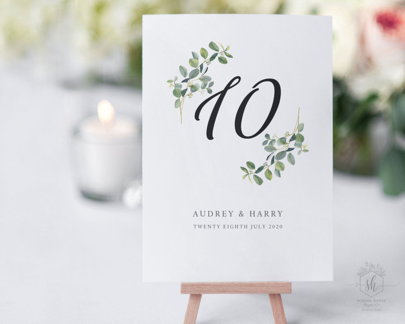 Wedding Menu Templates Free Download New Wedding Table Sign Template Table Number with Eucalyptus