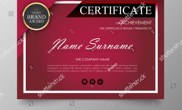 Award Certificate Border Template Unique Certificate Premium Template Awards Diploma Background Stock Vector