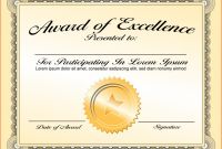 Award Of Excellence Certificate Template Awesome 023 Template Ideas Awards Certificate Of Achievement Stupendous Word