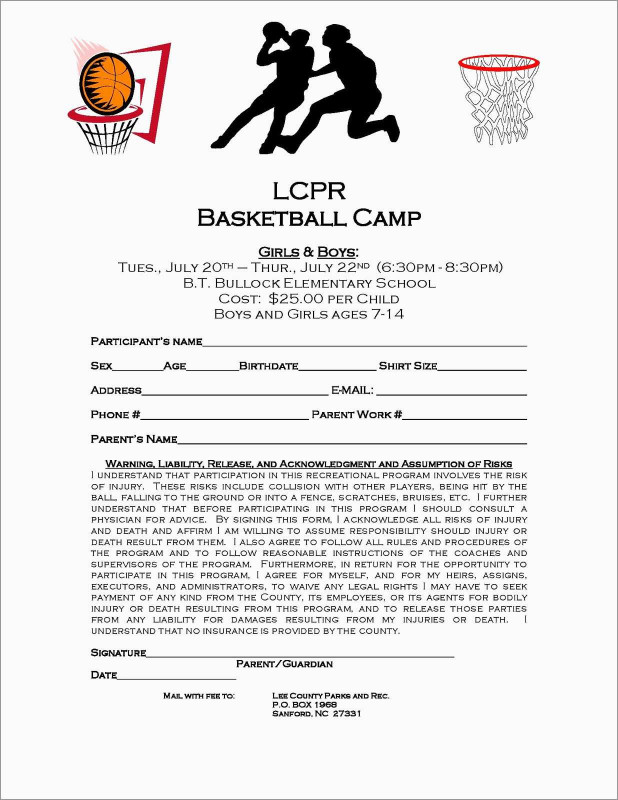 Basketball Camp Certificate Template Awesome Beautiful Free Basketball Registration form Template Best Of Template