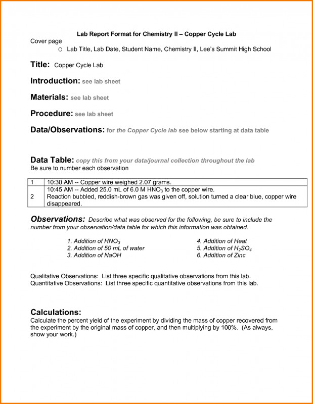 Chemistry Lab Report Template Professional 022 Chemistry Lab Report Template Science Fearsome Ideas Example
