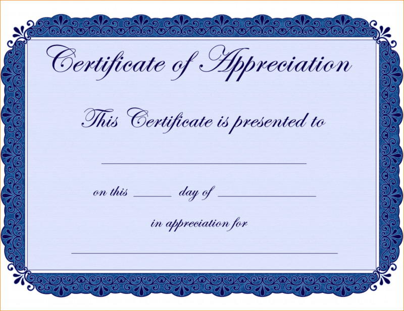 Free Template for Certificate Of Recognition Unique 013 Certificate Of Appreciation Template Ideas Free Templates