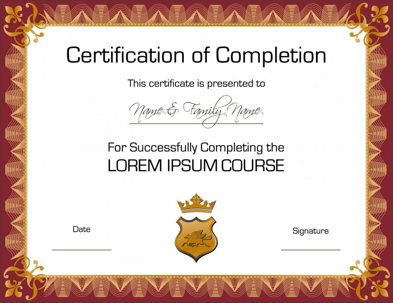 Free Training Completion Certificate Templates Awesome 022 Template Ideas Free Printable Certificates and Awards Luxury