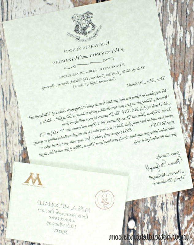 Harry Potter Certificate Template New Harry Potter Birthday Invitations Awesome Harry Potter Acceptance