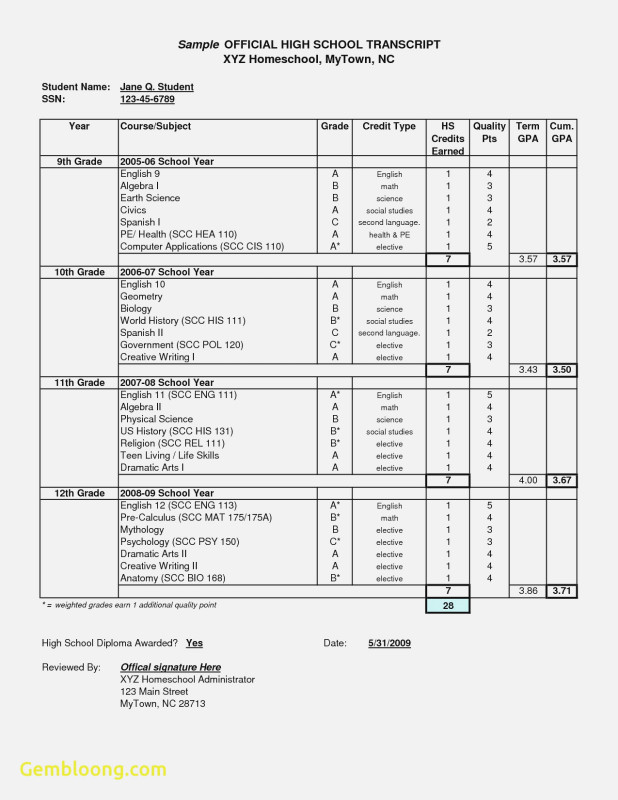Report Card format Template Professional 12 Report Card Template for High School Proposal Sample