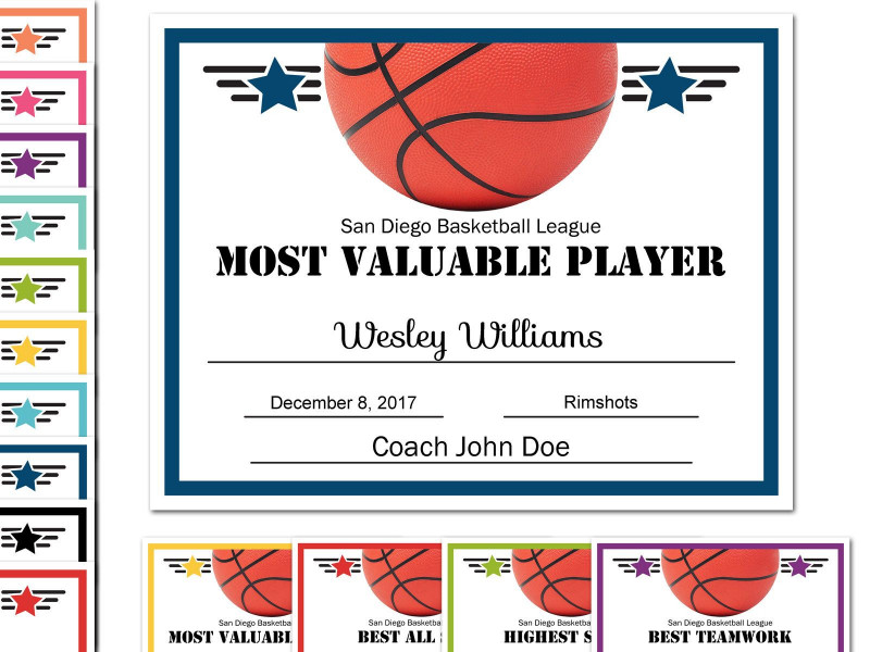 Sports Day Certificate Templates Free New Editable Pdf Sports Team Basketball Certificate Award Template In 10