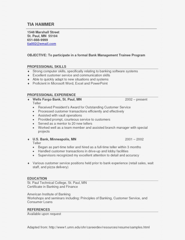 Template Of Experience Certificate Unique Banking Resume Template Salumguilher Me