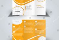 Quad Fold Brochure Template Best Trifold Business Brochure Leaflet Template orange Stock Vector