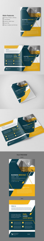 Welcome Brochure Template New Cover Layout with Yellow and Gray Accents Buy This Stock Template