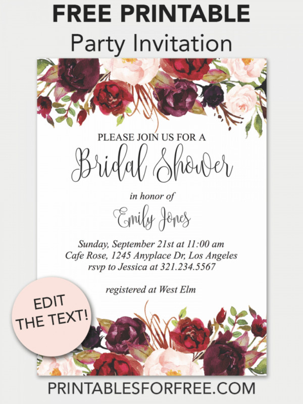 Blank Bridal Shower Invitations Templates Awesome 007 Invitations Free Wedding Shower Invitation Templates