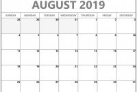 Blank Calander Template Awesome August 2019 Calendar Free Printable Monthly Calendars