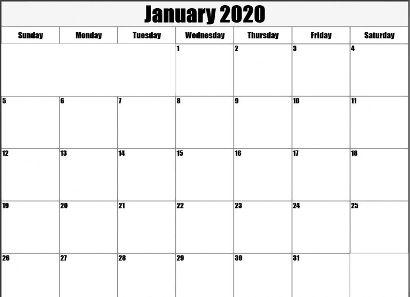 Blank Calander Template Unique Free Blank January 2020 Calendar Printable Pdf Word Excel