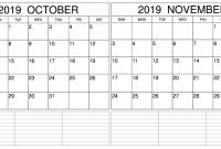 Blank Calendar Template for Kids New October November 2019 Calendar Two Month Planner Printable