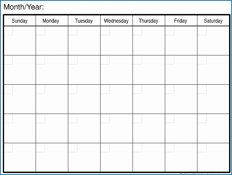Blank Calender Template Awesome A Free Printable Blank Monthly Calendar Template Templateral