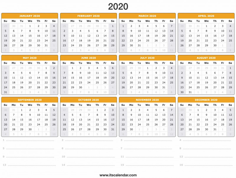 Blank Calender Template Unique 2020 Calendar Printable 2020 Calendar