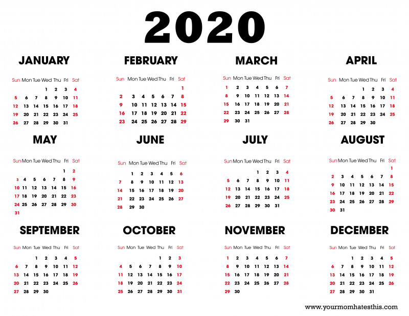 Blank Calender Template Unique 2020 Printable Calendar Download Free Blank Templates