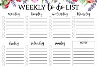 Blank Checklist Template Pdf Awesome Free Printable to Do List Template New Floral Weekly to Do