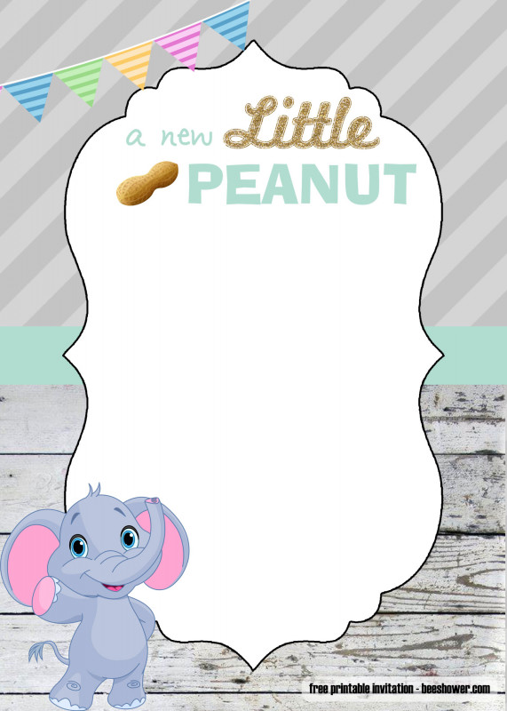 Blank Elephant Template New Free Printable Little Peanut Elephant Invitation Templates