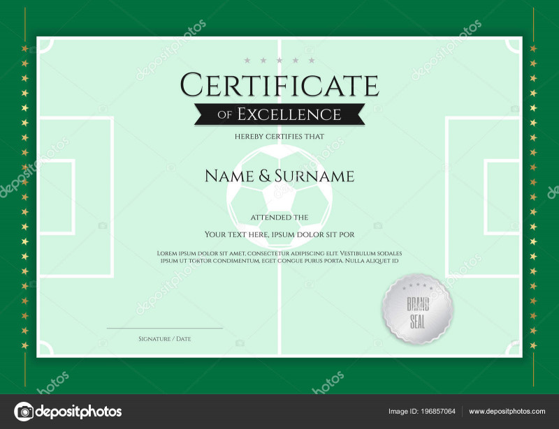 Blank Football Field Template New Certificate Template Football Sport theme Green Field Border