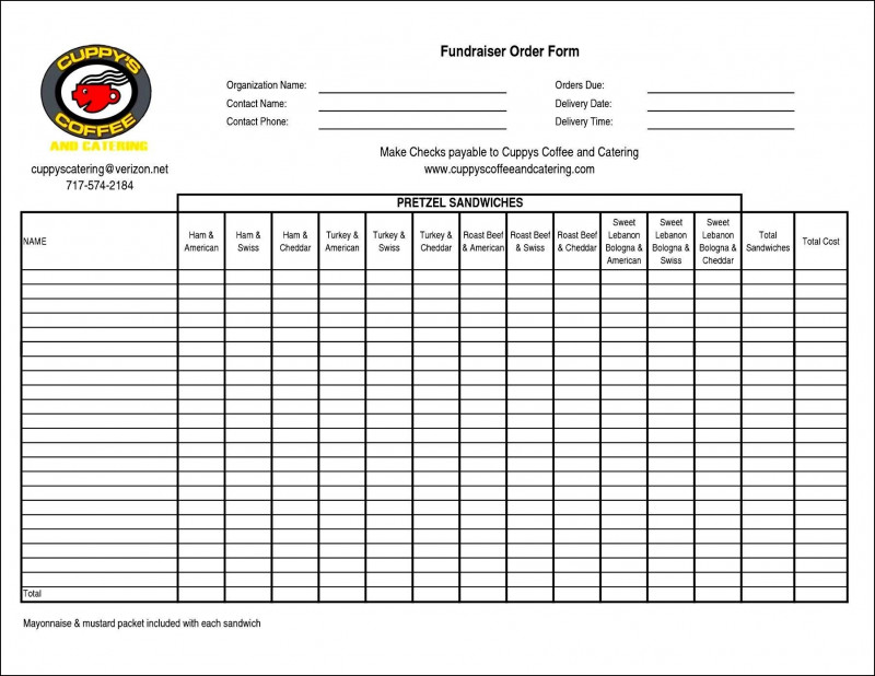 Blank Fundraiser order form Template Awesome order form Sheet Template Ten Ways On How to Get the Most