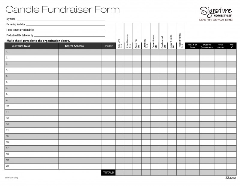 Blank Fundraiser order form Template Awesome order form Template Cyberuse
