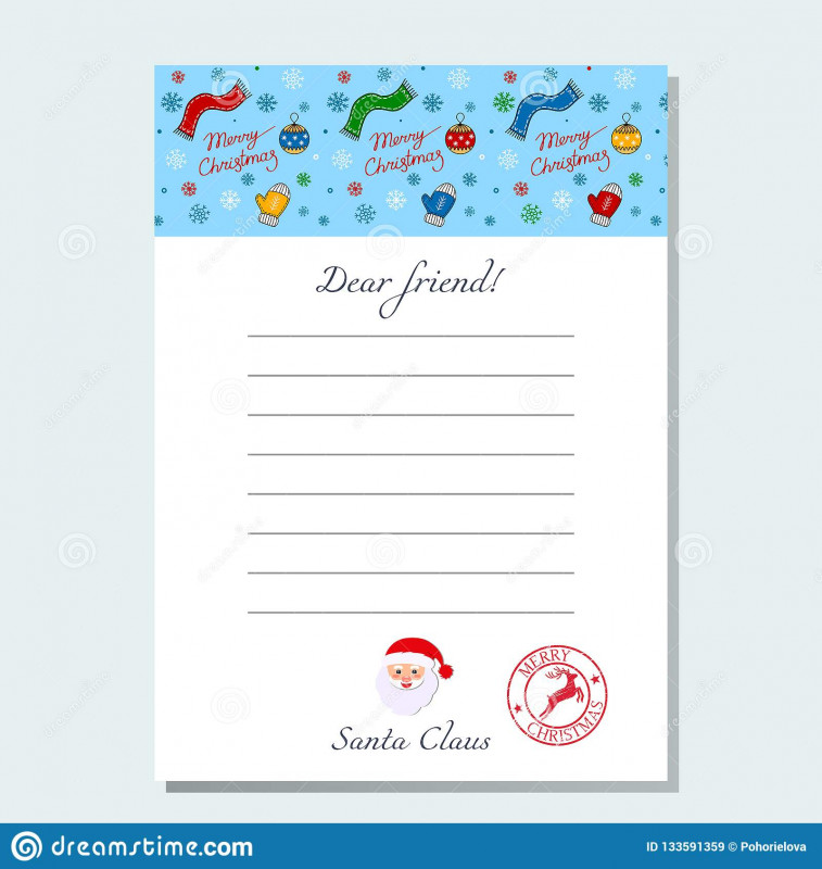 Blank Letter From Santa Template New A Letter Of Santa Claus On A Beautiful Letterhead Template
