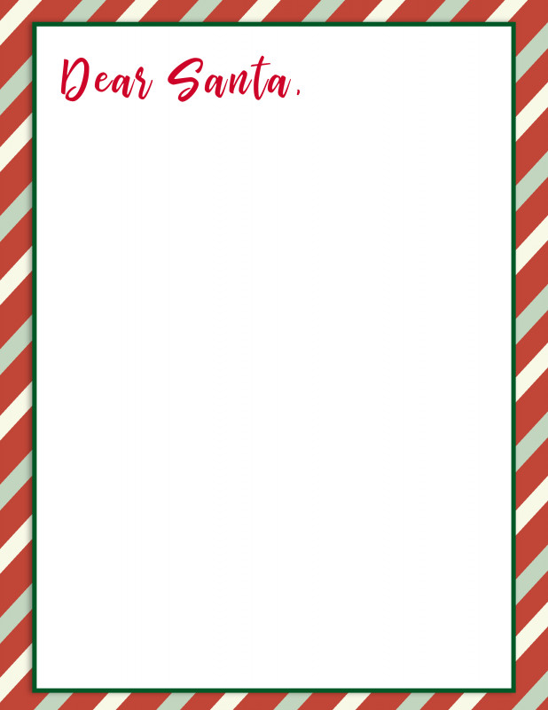Blank Letter From Santa Template New Letters to Santa Template Free Printable