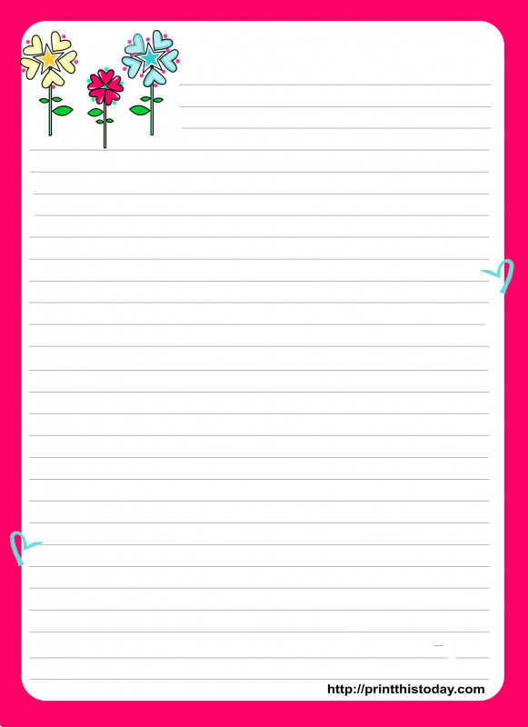 Blank Letter Writing Template for Kids New Love Letter Pad Stationery