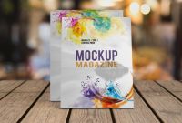 Blank Magazine Template Psd Unique Magazine Mockup On Wooden Table Psd File Free Download