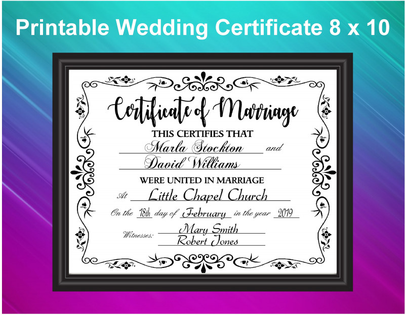Blank Marriage Certificate Template Awesome Wedding Certificate Printable Marriage Certificate Wedding Gift Marriage Sign Wedding Gift