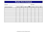 Blank Monthly Work Schedule Template Unique 4 Monthly Schedule Template Excel Authorization Letter Work