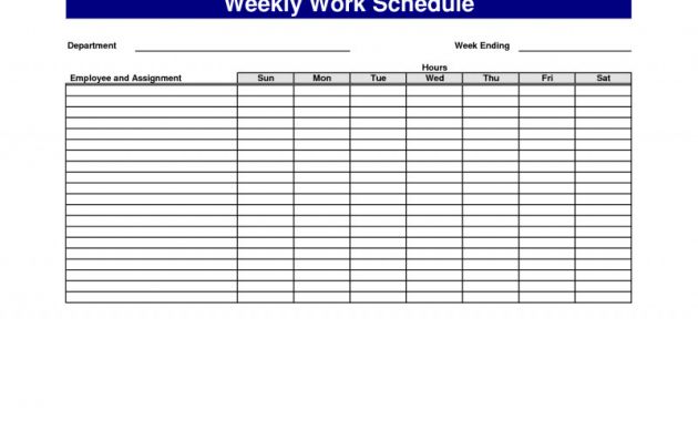 Blank Monthly Work Schedule Template Unique 4 Monthly Schedule Template Excel Authorization Letter Work