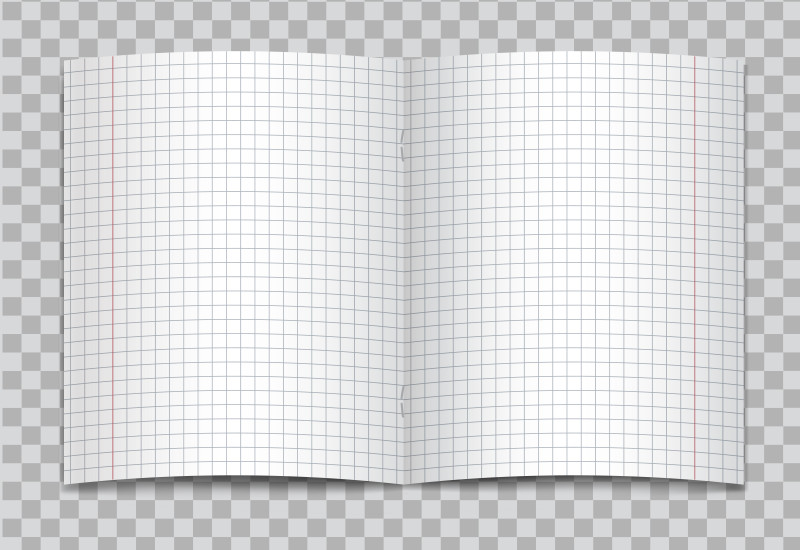 Blank Pattern Block Templates Awesome Vector Opened Realistic Squared Elementary School Copybook