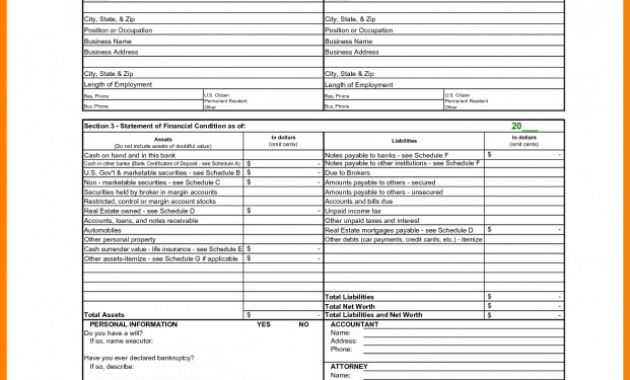 Blank Personal Financial Statement Template Awesome 6 Free Printable Personal Financial Statement form St