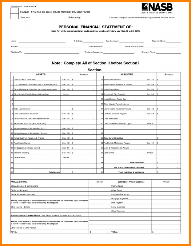 Blank Personal Financial Statement Template New Learn the Truth About Personal Financial Statement Template