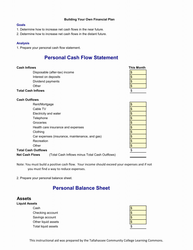 Blank Personal Financial Statement Template Unique Rich Dad Financial Statement Sheet Smart Business