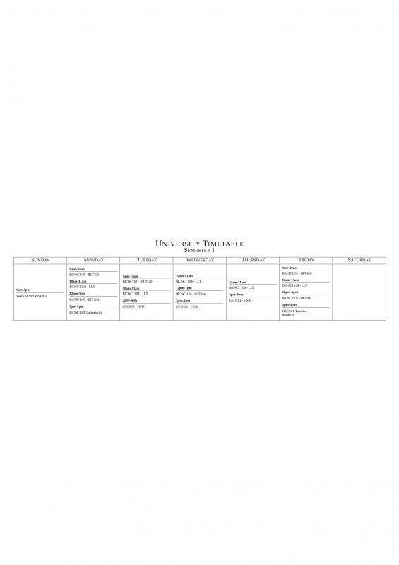 Blank Revision Timetable Template Unique Latex Templates A Calendars