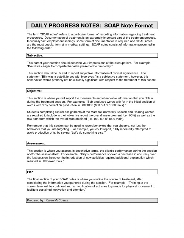 Blank soap Note Template Unique Daily Progress Notes soap Note format the Mental