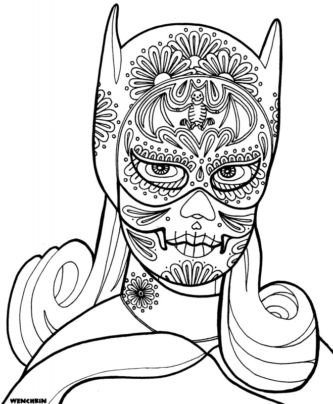 Blank Sugar Skull Template Awesome Sugar Skull Girl Coloring Pages Getcoloringpages Com