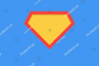 Blank Superman Logo Template Unique Vector Illustration Superhero Icon Symbol Element Stock