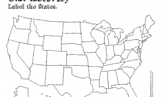 Blank Template Of the United States Unique Us Coloring Map Map Worksheets United States Map