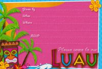 Blank Templates for Invitations Awesome Luau Birthday Invitations Templates Hawaiian Party Blank