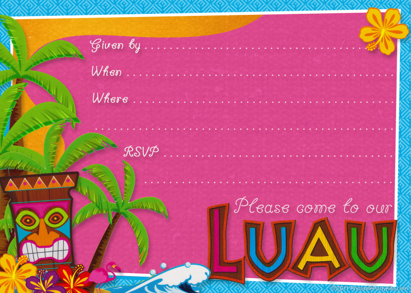 Blank Templates for Invitations Awesome Luau Birthday Invitations Templates Hawaiian Party Blank