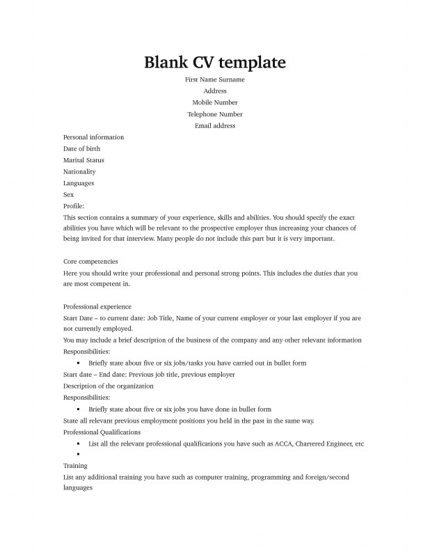 Blank to Do List Template Unique Professional Blank Cv Template for Job Seekers