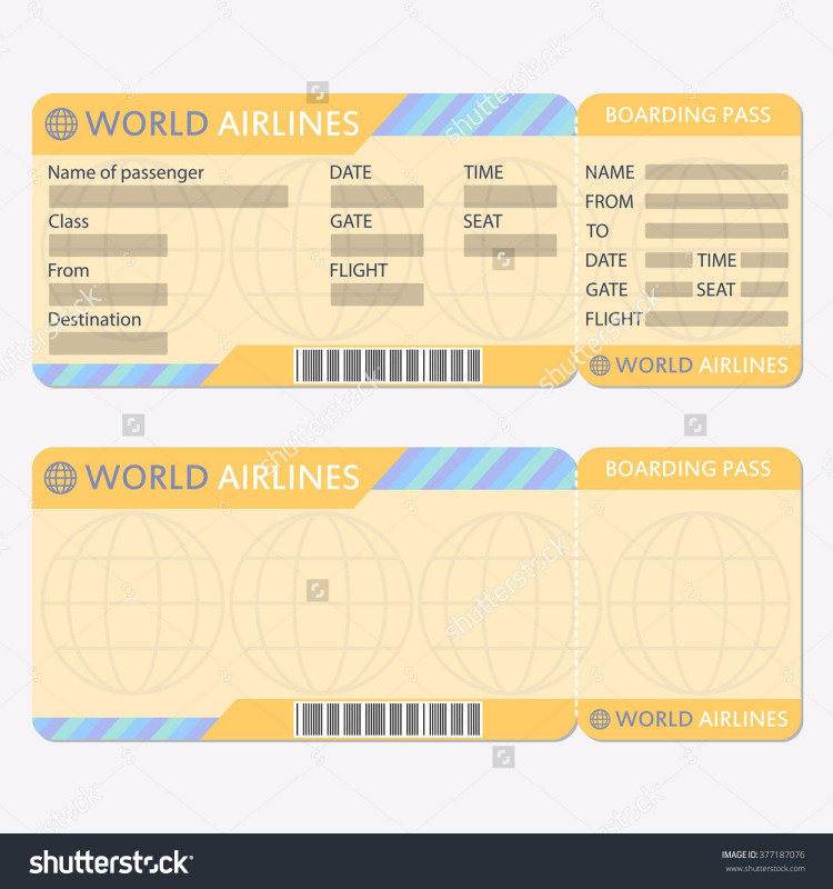 Blank Train Ticket Template Awesome Airline or Plane Ticket Template Boarding Pass Blank and