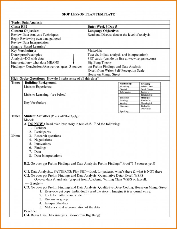 Blank Unit Lesson Plan Template New 25 Siop Model Lesson Plan Template Paulclymer Template