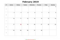 Blank Workout Schedule Template Unique Blank Calendar for February 2019