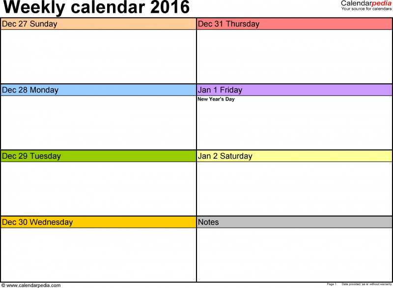 Printable Blank Daily Schedule Template New Daily Calendar Template 2016 Free Download